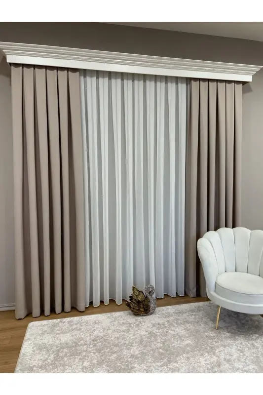 Kumbeji Color - Linen Look 1/3 Dense Pleated Curtain-Kumbeji - 5