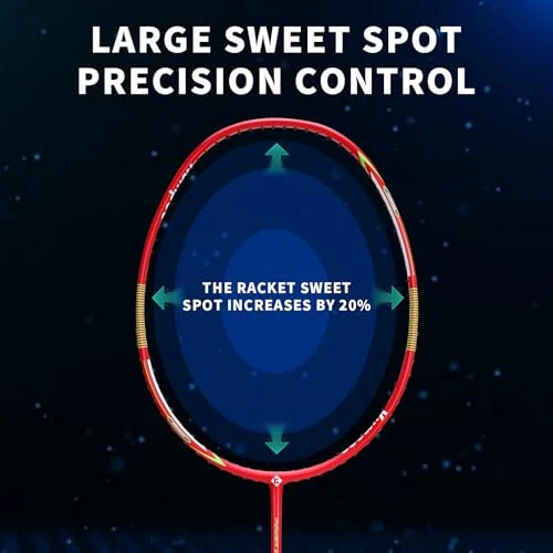 KUMPOO Professional Badminton Racket, Lightweight Badminton Racket, High Tension String Full Carbon Fiber Shaft Badminton Racket with Racket Cover Bag - 5