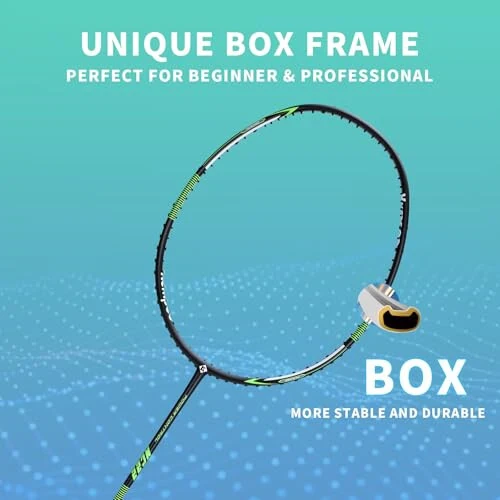 KUMPOO Professional Badminton Racket, Lightweight Badminton Racket, High Tension String Full Carbon Fiber Shaft Badminton Racket with Racket Cover Bag - 7