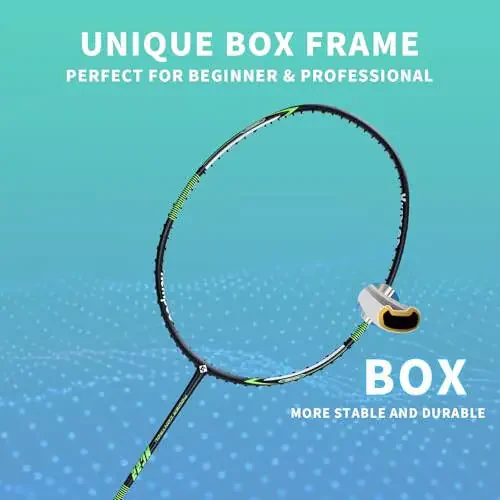 KUMPOO Professional Badminton Racket, Lightweight Badminton Racket, High Tension String Full Carbon Fiber Shaft Badminton Racket with Racket Cover Bag - 7
