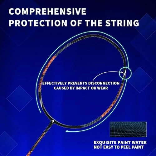 KUMPOO Professional Badminton Racket, Lightweight Badminton Racket, High Tension String Full Carbon Fiber Shaft Badminton Racket with Racket Cover Bag - 3