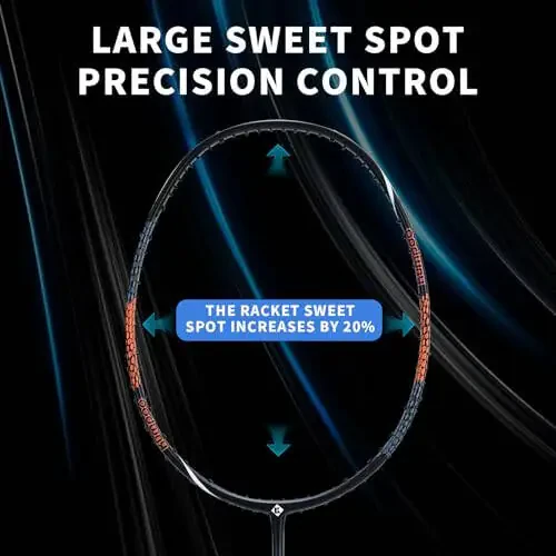 KUMPOO Professional Badminton Racket, Lightweight Badminton Racket, High Tension String Full Carbon Fiber Shaft Badminton Racket with Racket Cover Bag - 5