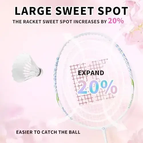 KUMPOO Professional Badminton Racket, Lightweight Badminton Racket, High Tension String Full Carbon Fiber Shaft Badminton Racket with Racket Cover Bag - 3