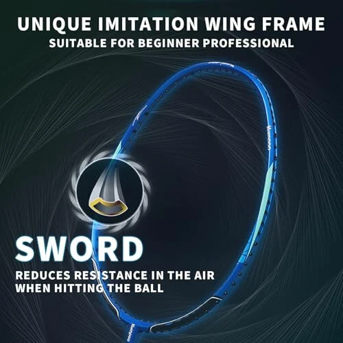 KUMPOO Professional Badminton Racket, Lightweight Badminton Racket, High Tension String Full Carbon Fiber Shaft Badminton Racket with Racket Cover Bag - 2