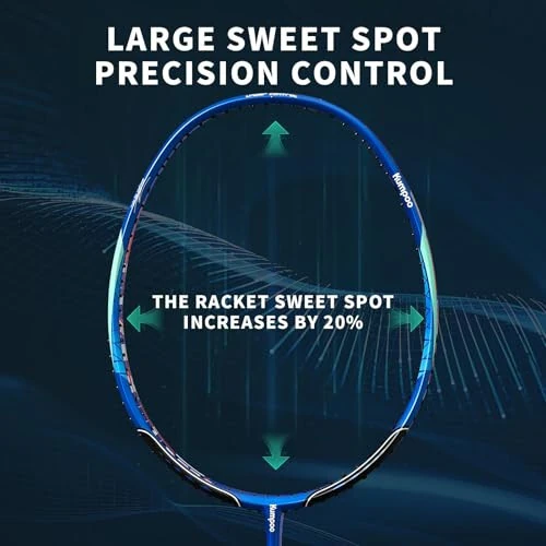 KUMPOO Professional Badminton Racket, Lightweight Badminton Racket, High Tension String Full Carbon Fiber Shaft Badminton Racket with Racket Cover Bag - 6