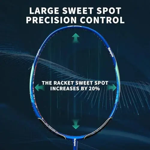 KUMPOO Professional Badminton Raketkasi, Yengil Badminton Raketkasi, Yuqori Kuchlanishli Simli To'liq Karbon Tolali Mil Badminton Raketkasi, Raketka Qopqog'i Xaltasi bilan - 6