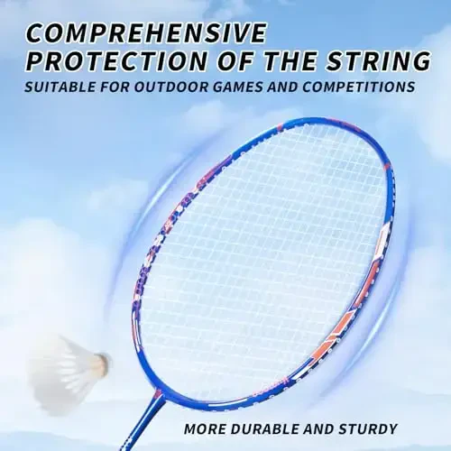 KUMPOO Professional Badminton Raketkasi, Yengil Badminton Raketkasi, Yuqori Kuchlanishli Simli To'liq Karbon Tolali Shaft Badminton Raketkasi Raketka Qopqog'i Xaltalari bilan - 6