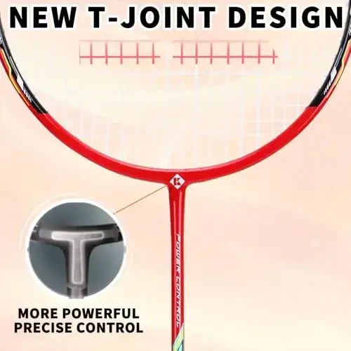 KUMPOO Professional Badminton Raketkasi, Yengil Badminton Raketkasi, Yuqori Kuchlanishli Simli To'liq Karbon Tolali Shaftiga ega Badminton Raketkasi, Raketka Qopqog'i Xaltasi bilan - 7