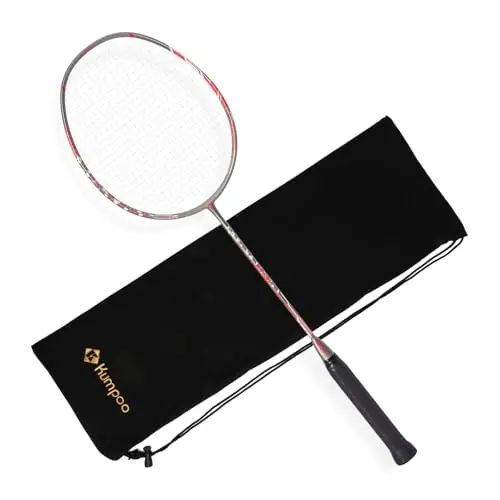KUMPOO Badminton Racket Carbon Fiber, Badminton Racquet Set with Cover, Badminton Professional Racket Durable for Beginners Outdoor Games Gym - 1