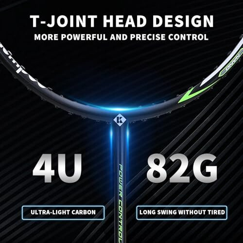 KUMPOO Badminton Racket Carbon Fiber, Badminton Racquet Set with Cover, Badminton Professional Racket Durable for Beginners Outdoor Games Gym - 6