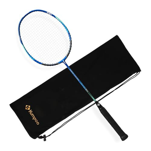 KUMPOO Badminton Racket Carbon Fiber, Badminton Racquet Set with Cover, Badminton Professional Racket Durable for Beginners Outdoor Games Gym - 1
