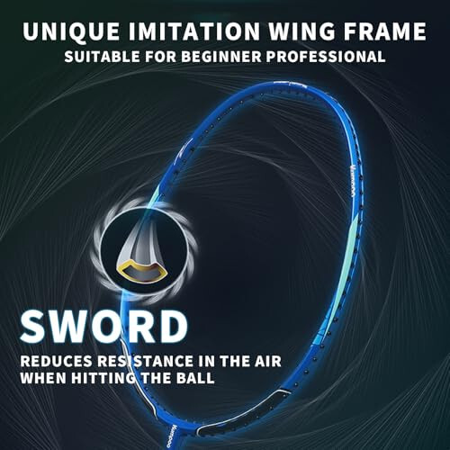 KUMPOO Badminton Racket Carbon Fiber, Badminton Racquet Set with Cover, Badminton Professional Racket Durable for Beginners Outdoor Games Gym - 2