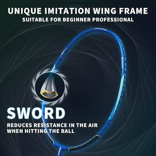 KUMPOO Badminton Racket Carbon Fiber, Badminton Racquet Set with Cover, Badminton Professional Racket Durable for Beginners Outdoor Games Gym - 2