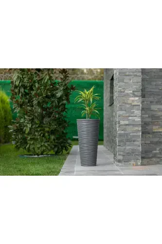 Kumsal Vazo Dekoratif Saksı Antrasit 5.5 Lt Iç Hazneli-ANTRASİT - KITAYGROUP (1)