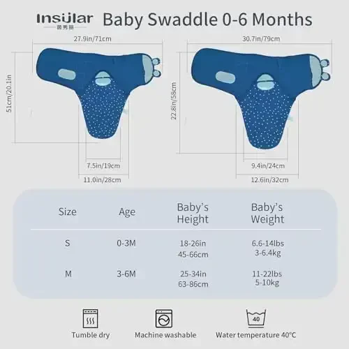 insular Baby Swaddle Wrap, Swaddle Blanket for Newborn and Infant, Adjustable Velcro Swaddling Set for Boy and Girl, Soft Cotton Baby Sleep Sack 3 Pack, Fox, Medium(3-6M) - 3