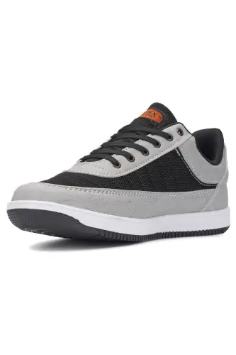 Kundalik erkaklar kulrang qora krossovkasi ipli Yengil qulay toʻrli havo oʻtkazadigan yurish sport poyafzali 014-QORA MUZ - İMERSHOES (1)