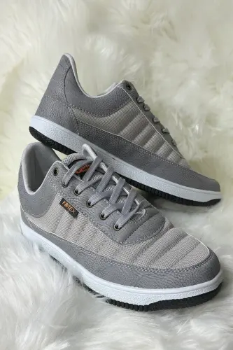 Kundalik erkaklar muz kulrang sneaker bog'ichli qulay to'rli havo o'tkazuvchan yurish sport poyafzali-MUZ 