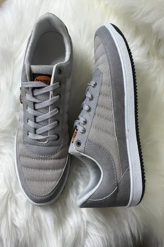 Kundalik erkaklar muz kulrang sneaker bog'ichli qulay to'rli havo o'tkazuvchan yurish sport poyafzali-MUZ - İMERSHOES (1)
