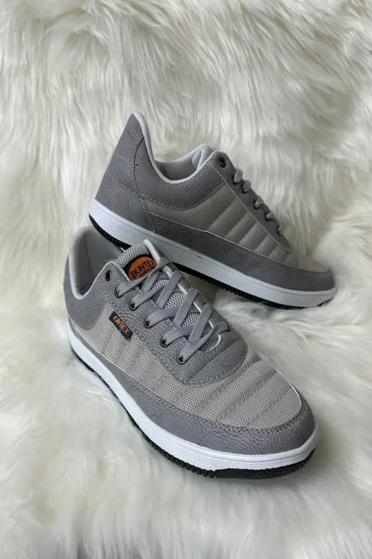 Kundalik erkaklar muz kulrang sneaker bog'ichli qulay to'rli havo o'tkazuvchan yurish sport poyafzali-MUZ - 5