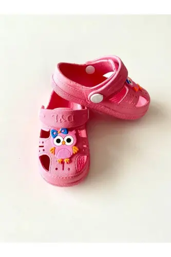 Kundalik Ortopedik Sirpanmaydigan Taglikli Hayvon Figurali Bolalar Sandal Shapkasi 0008-Pushti - MACHI (1)