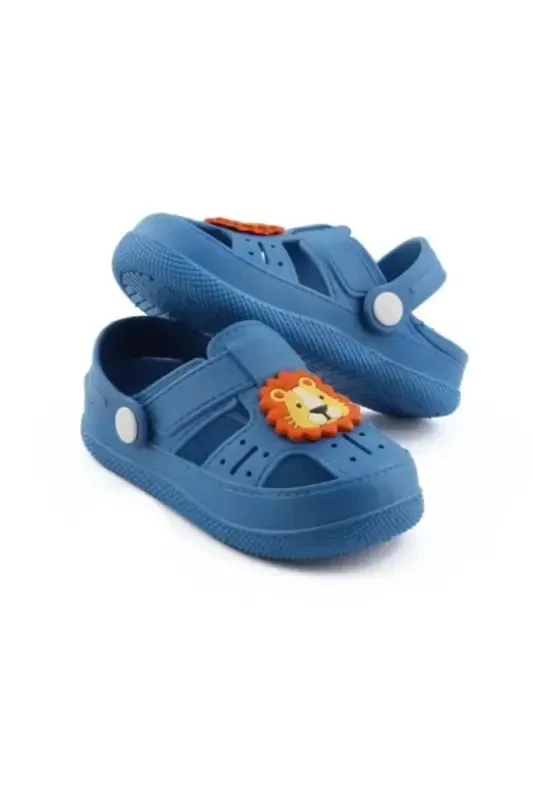 Kundalik ortopedik sirpanmaydigan taglikli hayvon shaklli bolalar sandal shippagi Bkpk01001-MAVI - 2