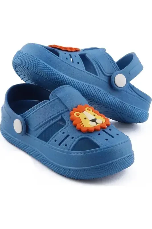 Kundalik ortopedik sirpanmaydigan taglikli hayvon shaklli bolalar sandal shippak-ko'k - LINOSSO