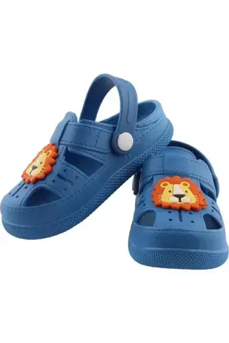 Kundalik ortopedik sirpanmaydigan taglikli hayvon shaklli bolalar sandal shippak-ko'k - LINOSSO (1)