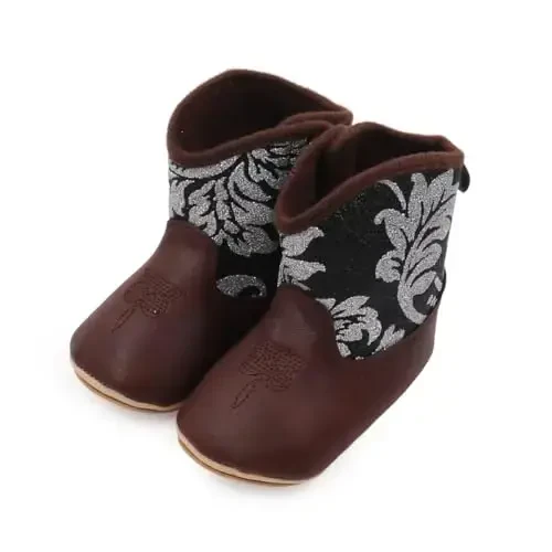 Kuner Baby Cowboy Boots Western Boots Toddler Cowboy Bootie Soft Sole Non-Slip Crib Shoes for Infant Boys Girls0-18 Months - 2