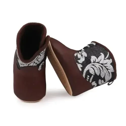 Kuner Baby Cowboy Boots Western Boots Toddler Cowboy Bootie Soft Sole Non-Slip Crib Shoes for Infant Boys Girls0-18 Months - 5