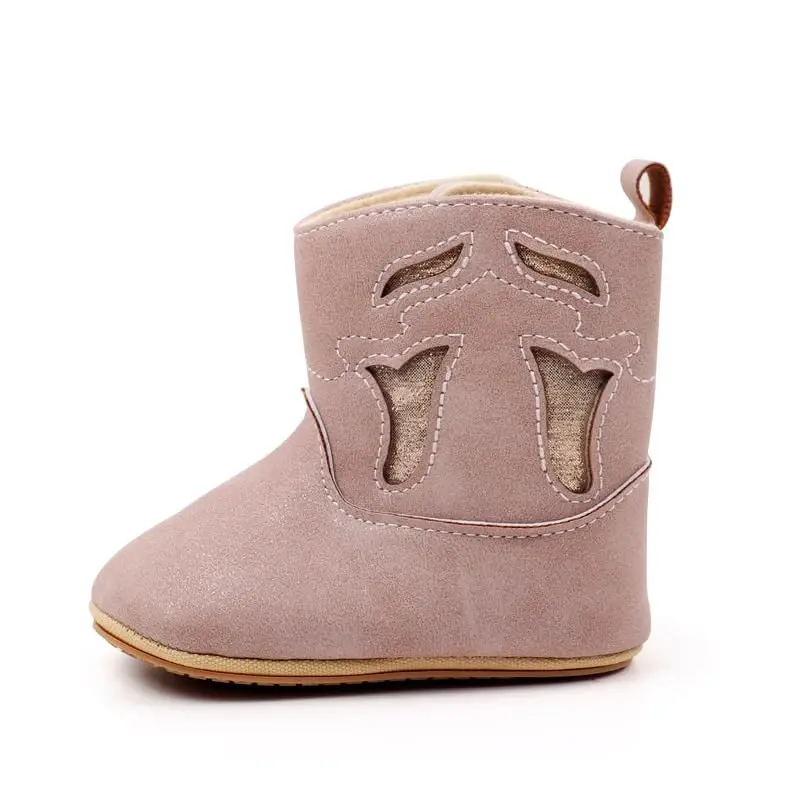 Kuner Baby Cowboy Boots Western Boots Toddler Cowboy Bootie Soft Sole Non-Slip Crib Shoes for Infant Boys Girls0-18 Months - 2