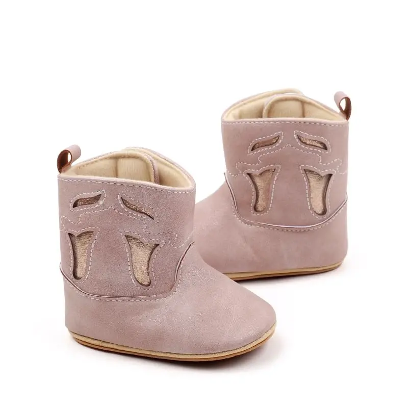 Kuner Baby Cowboy Boots Western Boots Toddler Cowboy Bootie Soft Sole Non-Slip Crib Shoes for Infant Boys Girls0-18 Months - 4