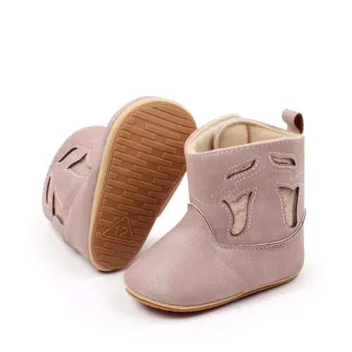 Kuner Baby Cowboy Boots Western Boots Toddler Cowboy Bootie Soft Sole Non-Slip Crib Shoes for Infant Boys Girls0-18 Months - 5