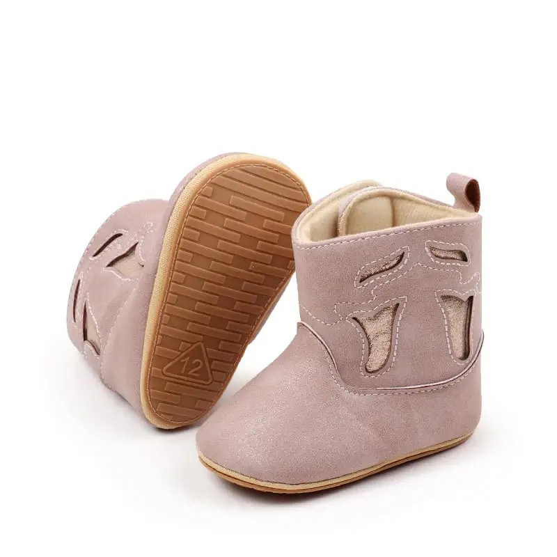 Kuner Baby Cowboy Boots Western Boots Toddler Cowboy Bootie Soft Sole Non-Slip Crib Shoes for Infant Boys Girls0-18 Months - 5