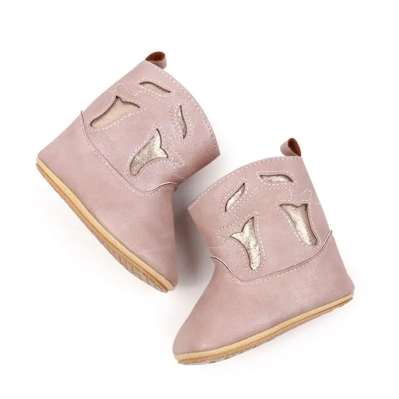 Kuner Baby Cowboy Boots Western Boots Toddler Cowboy Bootie Soft Sole Non-Slip Crib Shoes for Infant Boys Girls0-18 Months - 6