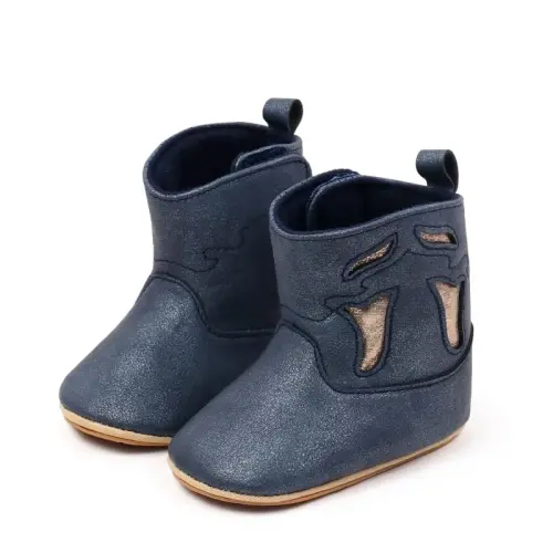 Kuner Baby Cowboy Boots Western Boots Toddler Cowboy Bootie Soft Sole Non-Slip Crib Shoes for Infant Boys Girls0-18 Months - 4