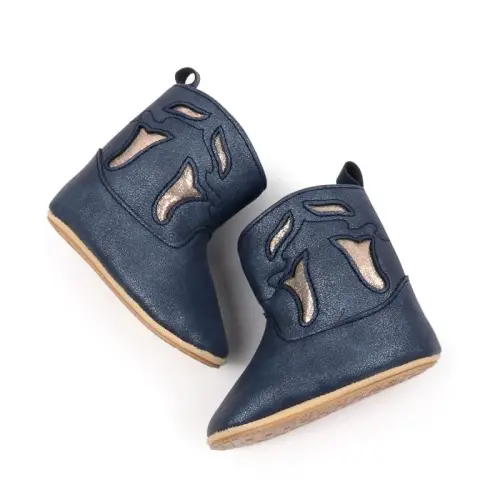 Kuner Baby Cowboy Boots Western Boots Toddler Cowboy Bootie Soft Sole Non-Slip Crib Shoes for Infant Boys Girls0-18 Months - 5