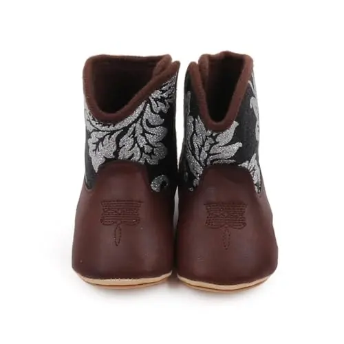 Kuner Baby Cowboy Boots Western Boots Toddler Cowboy Bootie Soft Sole Non-Slip Crib Shoes for Infant Boys Girls0-18 Months - 3