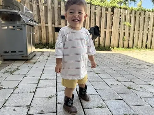 Kuner Baby Cowboy Boots Western Boots Toddler Cowboy Bootie Soft Sole Non-Slip Crib Shoes for Infant Boys Girls0-18 Months - 4