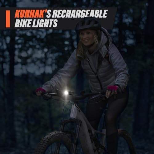 KUNHAK Rechargeable Bike Lights, Ultra Bright Bike Lights for Night Riding, Road Mountain Bike Accessories for Kids Adults - Headlight with Tail Light - 12