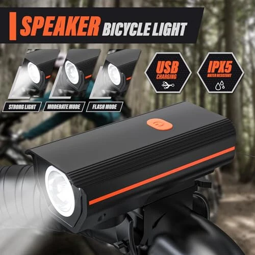 KUNHAK Rechargeable Bike Lights, Ultra Bright Bike Lights for Night Riding, Road Mountain Bike Accessories for Kids Adults - Headlight with Tail Light - KUNHAK (1)