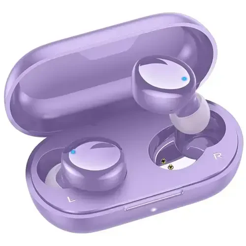 kurdene Wireless Earbuds Bluetooth 5.3 in Ear Buds Light Weight Headphones,Deep Bass Sound,Built in Mics Headset,Clear Calls Earphones for Sports Workout Light Purple 