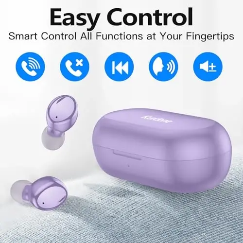 Kurdele Bluetooth 5.3 Simsiz Quloqchinlar, S8 Chuqur Bass Hi-fi Stereo Eshitish vositasi Mikrofonli Quloq ichiga Qo'ng'iroq Shovqinini Bekor qilish Bluetooth Eshitish vositasi, iPhone, Android uchun Boshqaruvi Premium Ovozli Quloqchinlar - 3