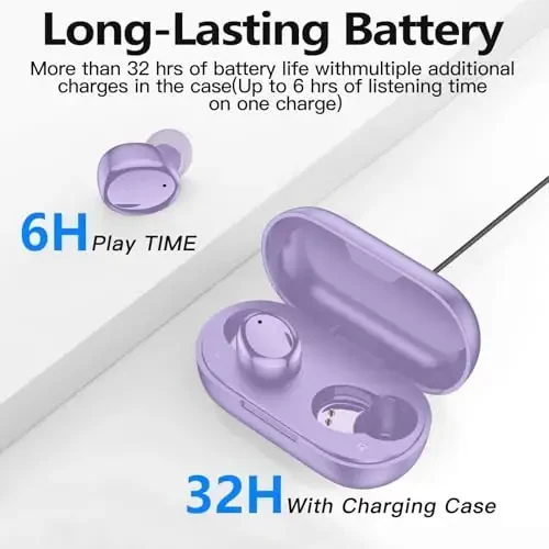 Kurdele Bluetooth 5.3 Simsiz Quloqchinlar, S8 Chuqur Bass Hi-fi Stereo Eshitish vositasi Mikrofonli Quloq ichiga Qo'ng'iroq Shovqinini Bekor qilish Bluetooth Eshitish vositasi, iPhone, Android uchun Boshqaruvi Premium Ovozli Quloqchinlar - 2