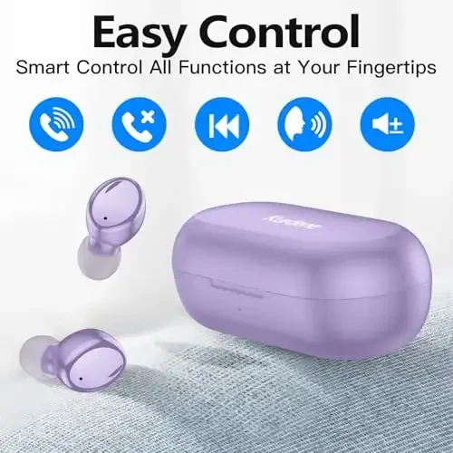 Kurdele Bluetooth 5.3 Simsiz Quloqchinlar, S8 Chuqur Bass Hi-fi Stereo Eshitish vositasi Mikrofonli Quloq ichiga Qo'ng'iroq Shovqinini Bekor qilish Bluetooth Eshitish vositasi, iPhone, Android uchun Boshqaruvi Premium Ovozli Quloqchinlar - 3