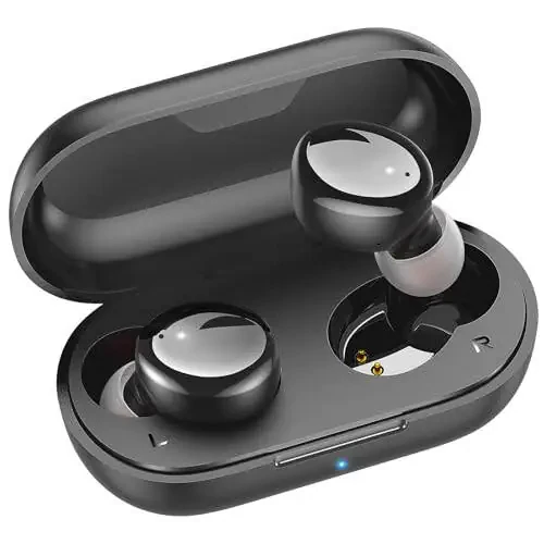 kurdene Wireless Earbuds Bluetooth 5.3 in Ear Buds Light Weight Headphones,Deep Bass Sound,Built in Mics Headset,Clear Calls Earphones for Sports Workout Glossy Black - 1