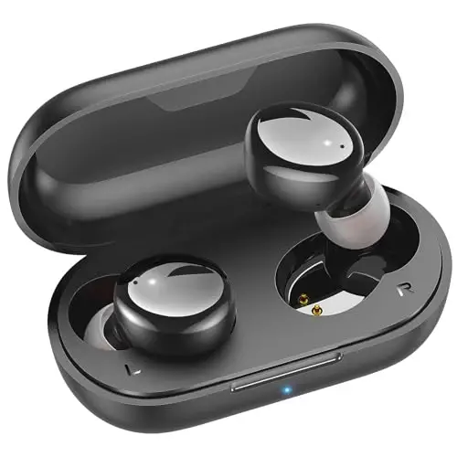 kurdene Wireless Earbuds Bluetooth 5.3 Light Weight in Ear Headphones | Premium Sound Bass Ear buds with Charging Case,Touch Control,Built in Mics Headset,Clear Calls for Sports Glossy Black - 6