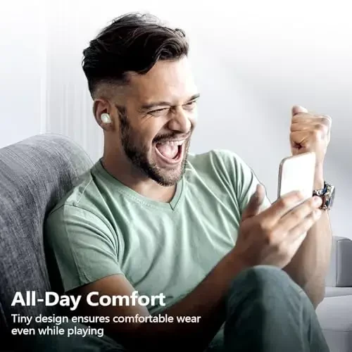 kurdene Wireless Earbuds Bluetooth 5.3 in Ear Buds Light Weight Headphones,Deep Bass Sound,Built in Mics Headset,Clear Calls Earphones for Sports Workout Light Blue - 6