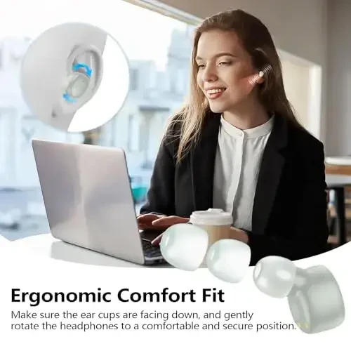 kurdene Wireless Earbuds Bluetooth 5.3 in Ear Buds Light Weight Headphones,Deep Bass Sound,Built in Mics Headset,Clear Calls Earphones for Sports Workout Light Blue - 3