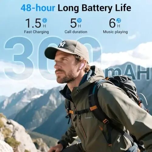 kurdene LED Display Wireless Earbuds Bluetooth 5.4 in Ear Headphones 48Hrs | 48H Playtime,Deep Bass Sound,10mm Clear Calls,Lightweight Headsets Secure Fit for Work, Commute, Gaming, Running,Cherry Pink - kurdene (1)
