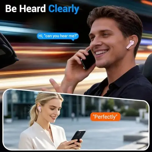 kurdene LED Display Wireless Earbuds Bluetooth 5.4 in Ear Headphones 48Hrs | 48H Playtime,Deep Bass Sound,10mm Clear Calls,Lightweight Headsets Secure Fit for Work, Commute, Gaming, Running,Cherry Pink - 5